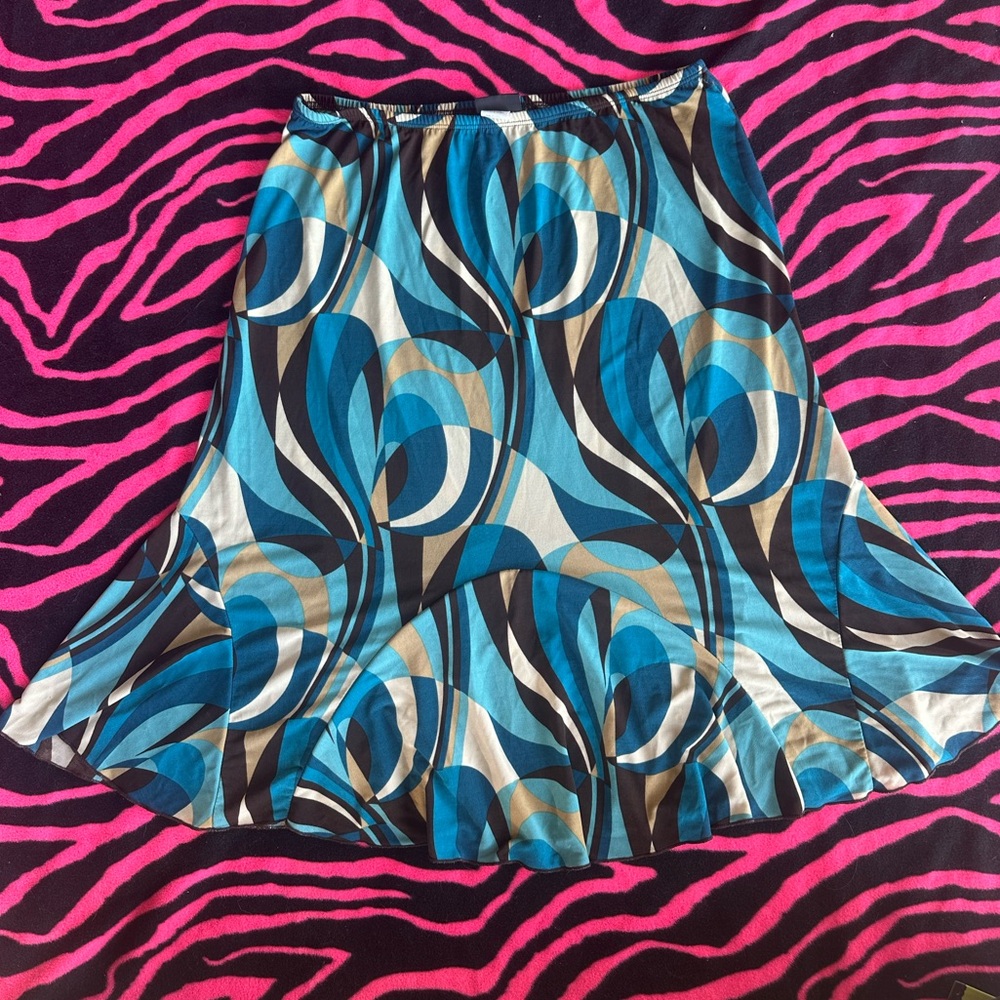 Y2K Teal and brown skirt!